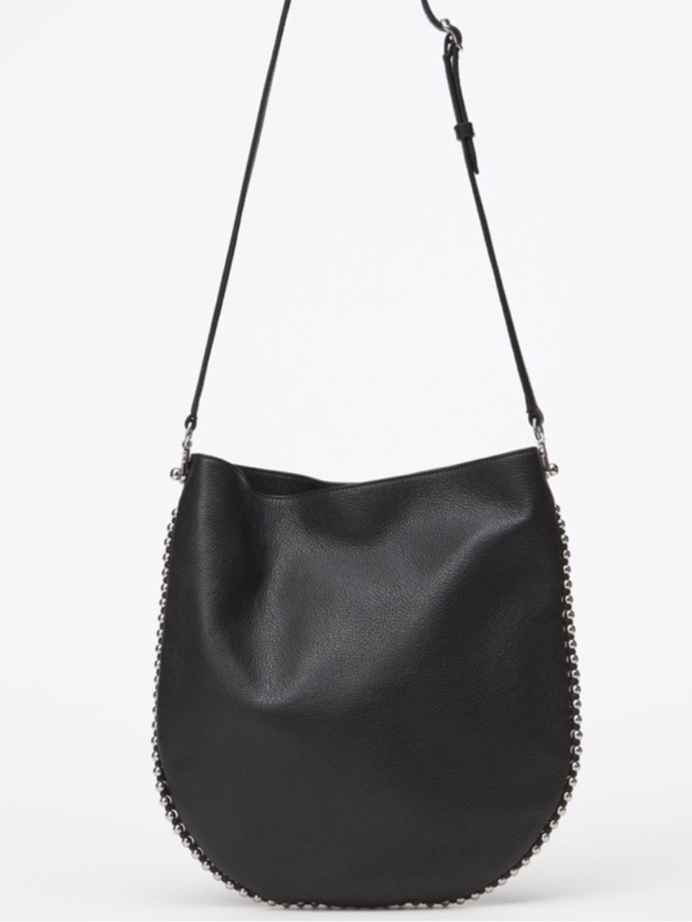 Auth Alexander Wang Black Shoulder Bag studded silver balls crossbody shoulder